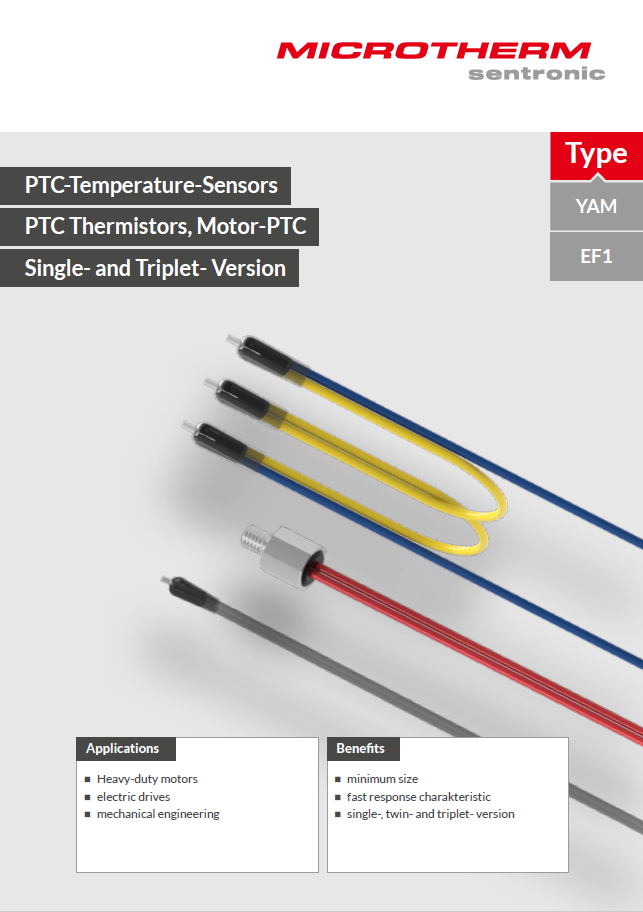 PTC-Temperature-Sensors PTC Thermistors, Motor-PTC Single- and Triplet-  Version
